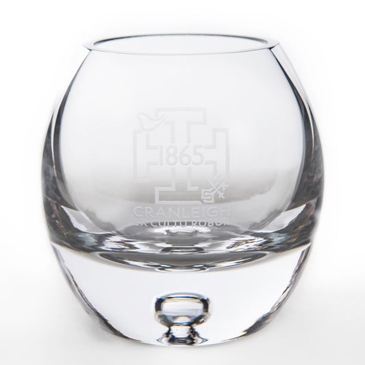 '1865' Handmade Engraved Glass Bubble Base Candleholder or Bud Vase